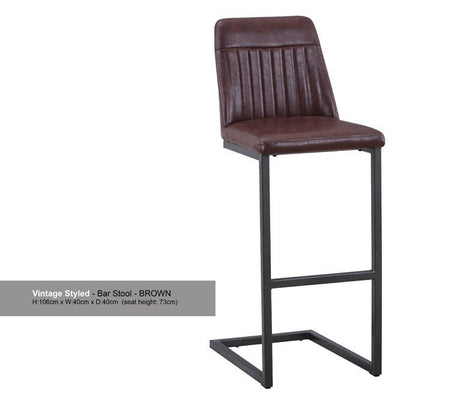 Baumhaus Bar Stool Antiqued Brown Leather Bar Stool Pack of Two