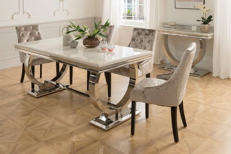 Vida Living Dining Table Arianna Cream 200cm Marble Dining Table