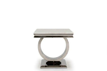 Vida Living Lamp Table Arianna Cream Marble Lamp Table