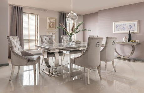 Vida Living Dining Table Arianna Grey 200cm Marble Dining Table