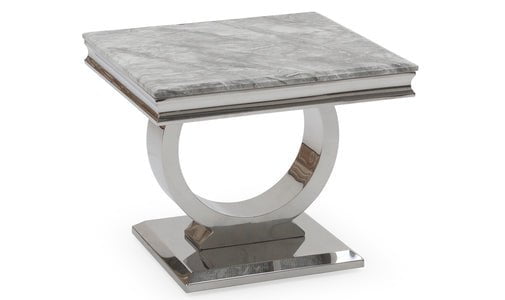Vida Living Lamp Table Arianna Grey Marble Lamp Table
