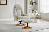 GFA Reclining Chair Aruba Fabric Manual Recliner Swivel Chair and Foot Stool -GFA