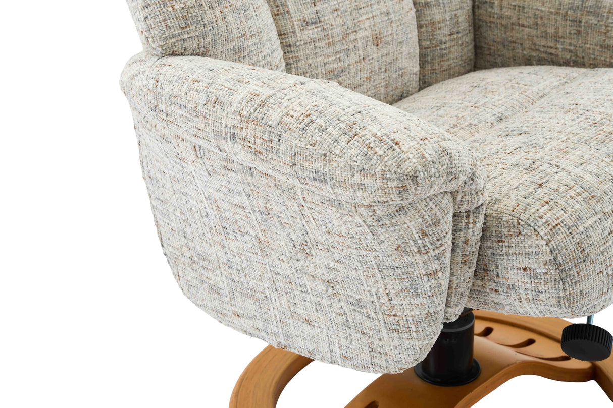 GFA Reclining Chair Aruba Fabric Manual Recliner Swivel Chair and Foot Stool -GFA