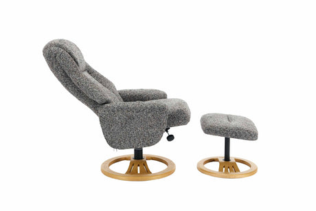 GFA Reclining Chair Aruba Fabric Manual Recliner Swivel Chair and Foot Stool -GFA