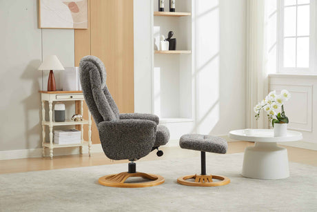 GFA Reclining Chair Aruba Fabric Manual Recliner Swivel Chair and Foot Stool -GFA