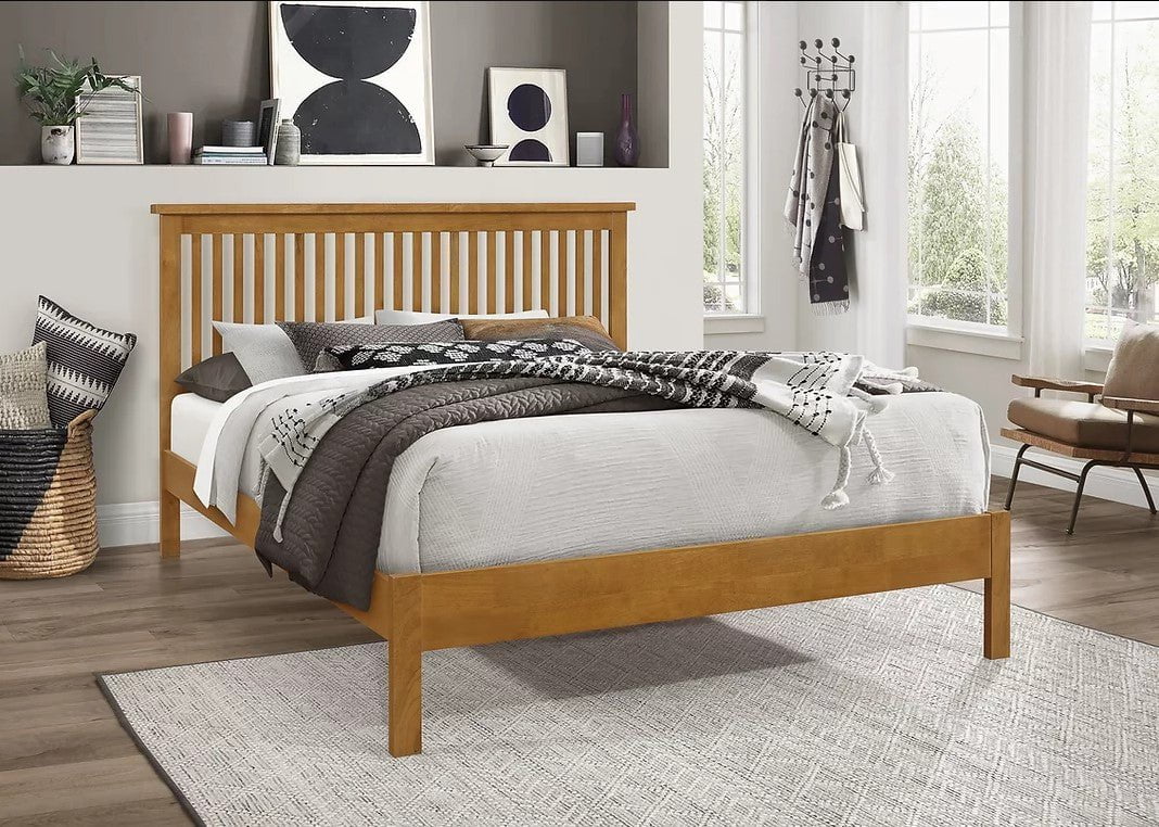 Time Living Bed Frame Single / Honey Oak Ascot Wooden Bed Frame