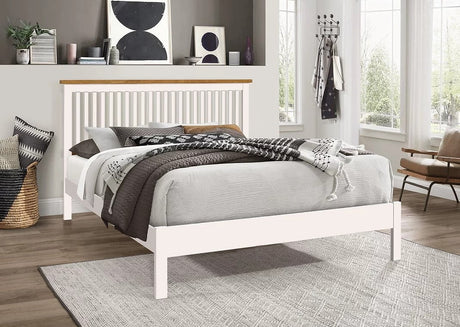 Time Living Bed Frame Single / White Ascot Wooden Bed Frame