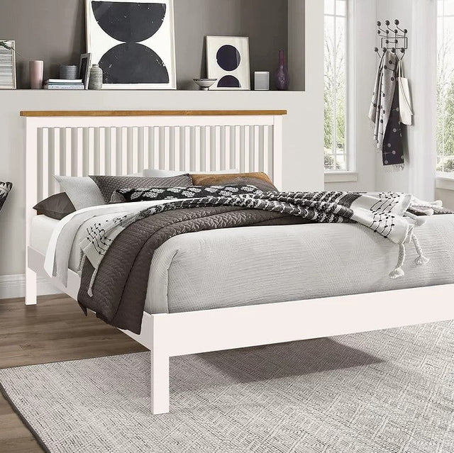 Time Living Bed Frame Single / White Ascot Wooden Bed Frame