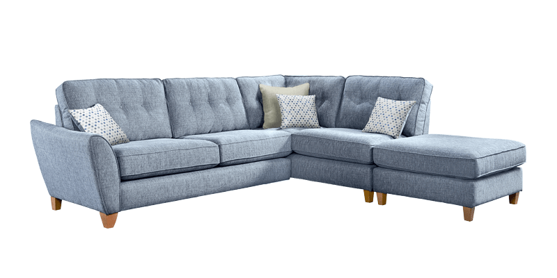Lebus Corner Sofa Ashley Small Right Hand Chaise with Footstool