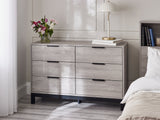 Julian Bowen Chests Bali 6 Drawer Wide Chest - Grey Oak