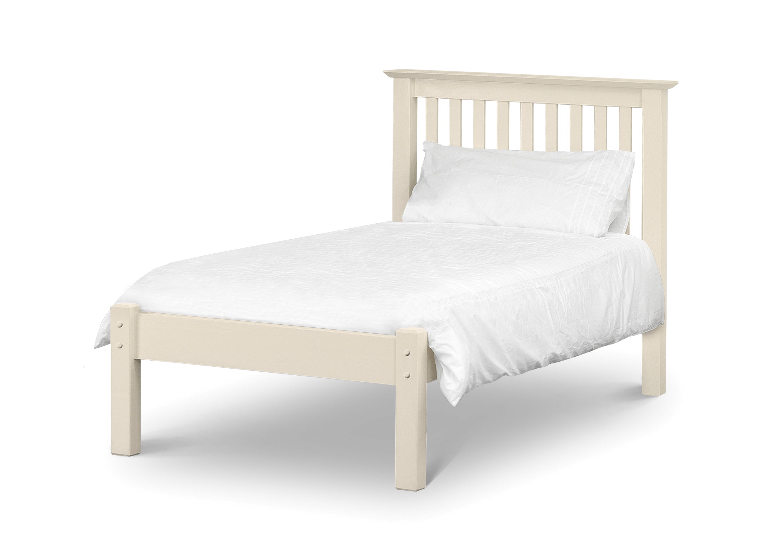 Julian Bowen Bed Barcelona White Low Footend 90cm Single Bed