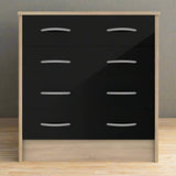 Heartlands Furniture Chest of Drawers Bardalona 4 Drawer Chest Black Gloss