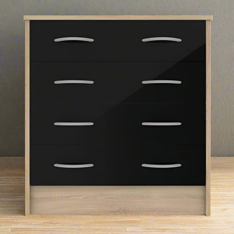 Heartlands Furniture Chest of Drawers Bardalona 4 Drawer Chest Black Gloss