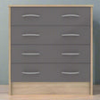Heartlands Furniture Chest of Drawers Bardalona 4 Drawer Chest Grey Gloss