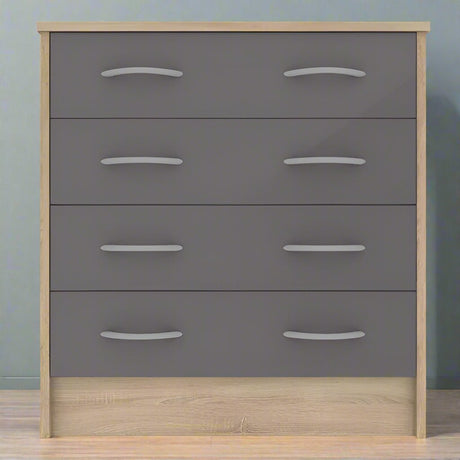 Heartlands Furniture Chest of Drawers Bardalona 4 Drawer Chest Grey Gloss