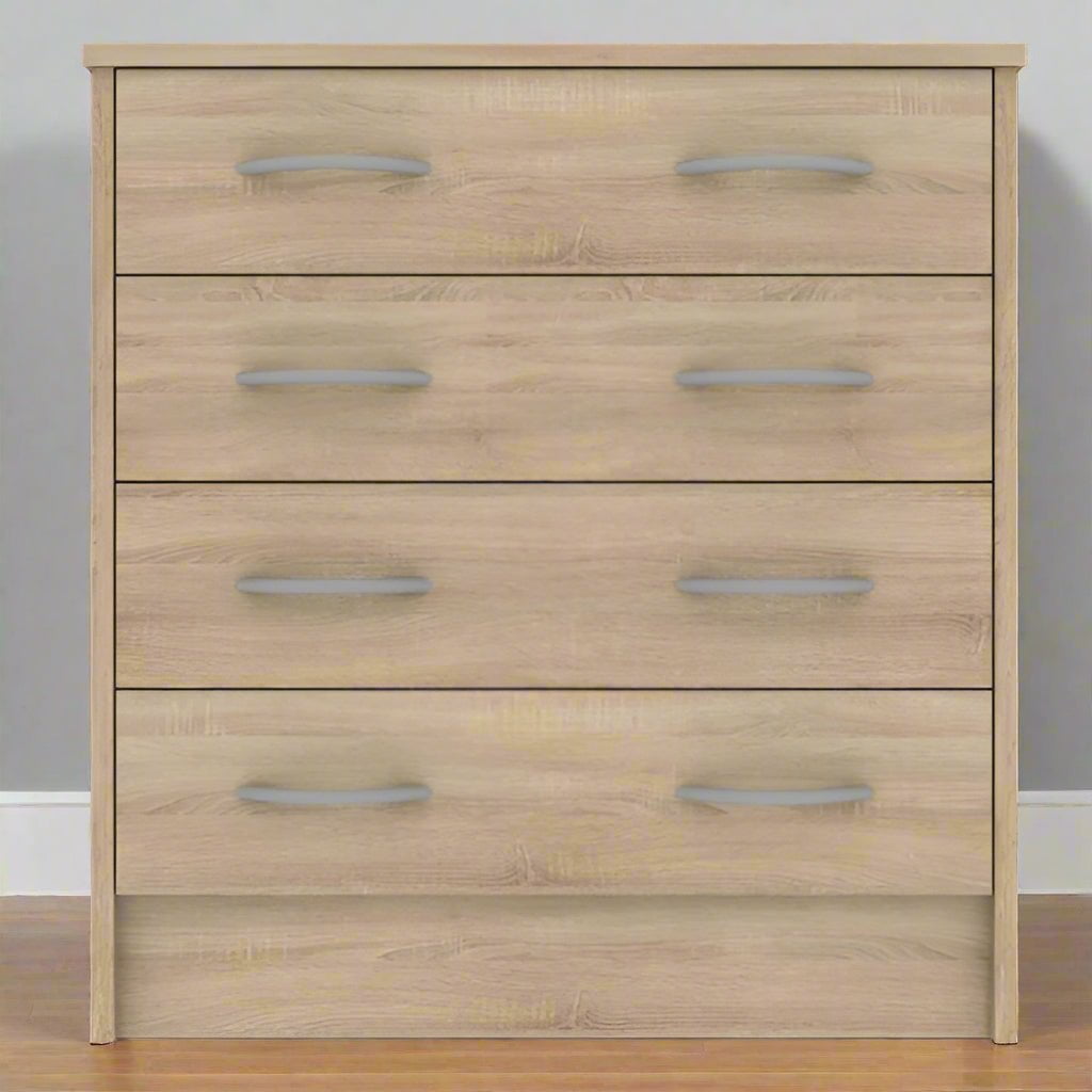 Heartlands Furniture Chest of Drawers Bardalona 4 Drawer Chest Oak Effect
