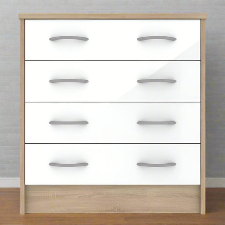 Heartlands Furniture Chest of Drawers Bardalona 4 Drawer Chest White Gloss