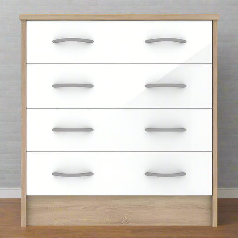 Heartlands Furniture Chest of Drawers Bardalona 4 Drawer Chest White Gloss