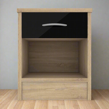Heartlands Furniture Bedside Table Bardalona Bedside Black Gloss