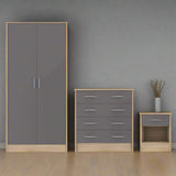 Heartlands Furniture Bedside Table Bardalona Bedside Grey Gloss