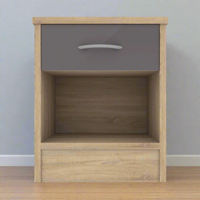 Heartlands Furniture Bedside Table Bardalona Bedside Grey Gloss