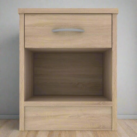 Heartlands Furniture Bedside Table Bardalona Bedside Oak Effect