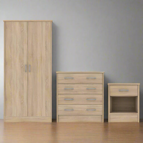 Heartlands Furniture Bedside Table Bardalona Bedside Oak Effect