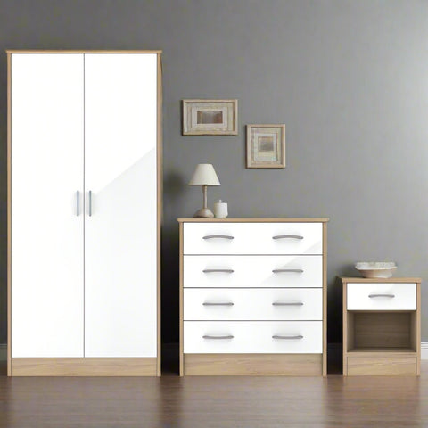 Heartlands Furniture Bedside Table Bardalona Bedside White Gloss