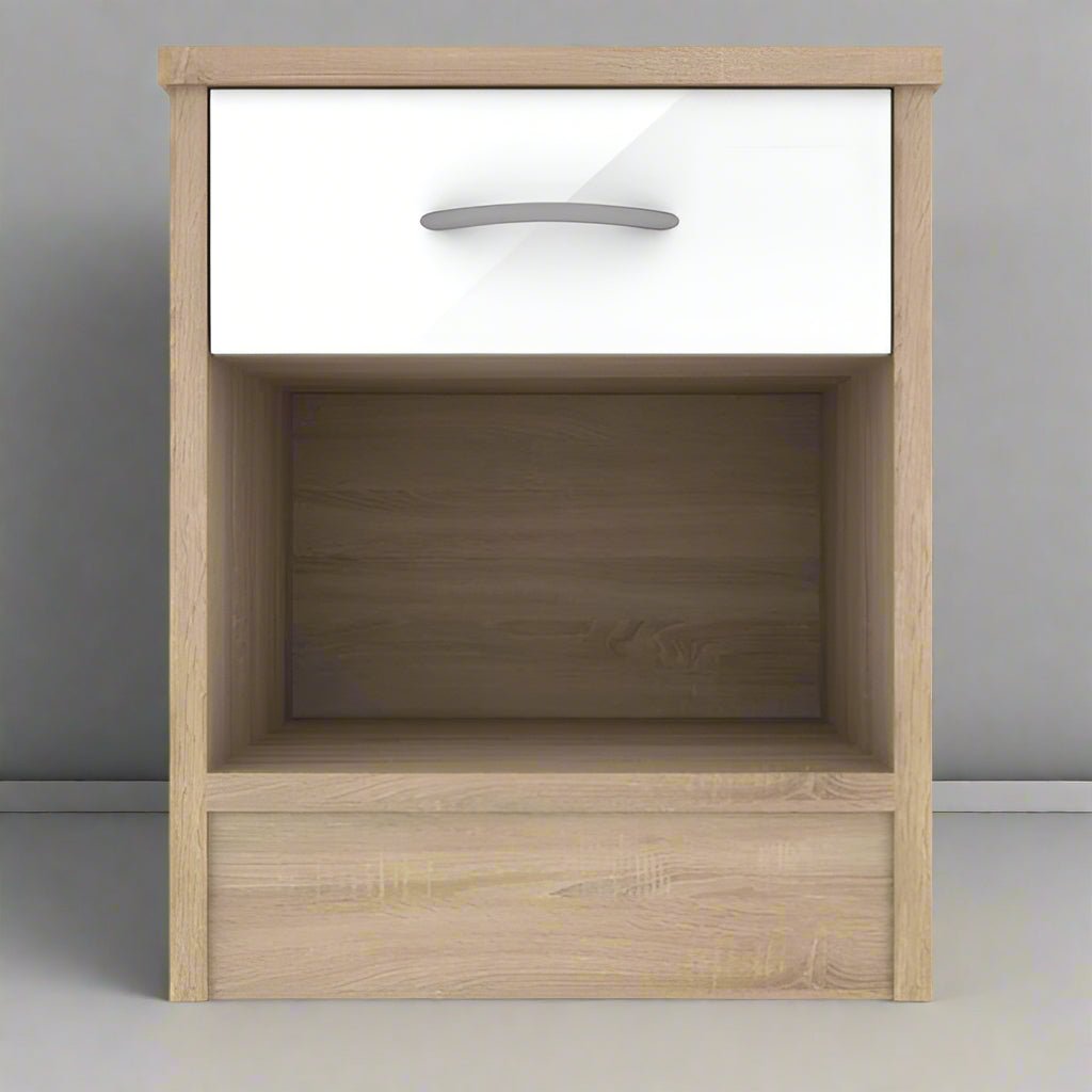 Heartlands Furniture Bedside Table Bardalona Bedside White Gloss