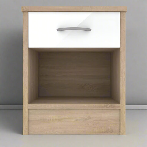 Heartlands Furniture Bedside Table Bardalona Bedside White Gloss