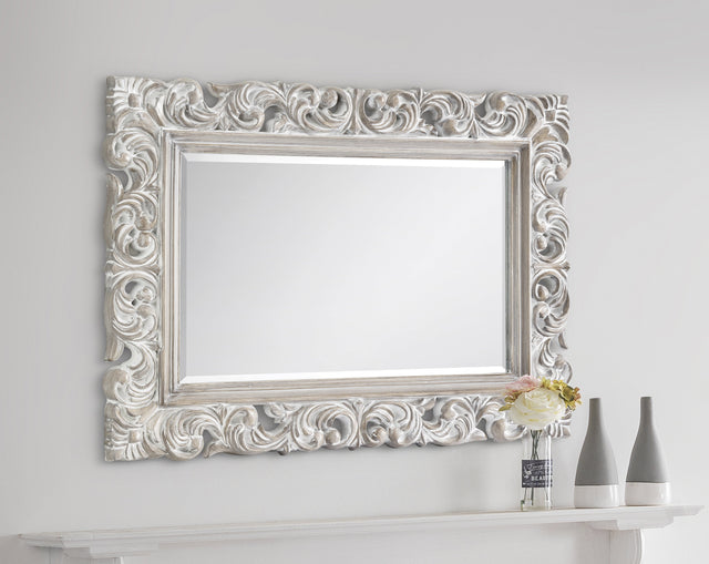 Julian Bowen Mirror Baroque Distressed Wall Mirror