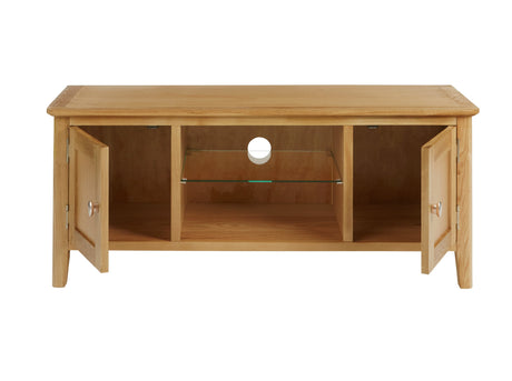 Global Home Furniture TV Media Stand Bath Oak Large Media Stand