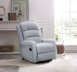 Kyoto Recliner Hebe Grey Textured Chenille Baxter Manual Reclining Chair