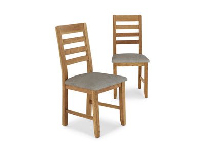 Corndell Dining Table Set Bergen Large Oak Ext Table Dining Bundle, Seats in Victoria Linen Fabric