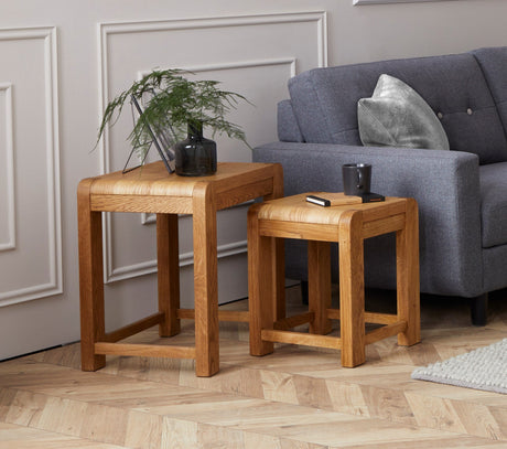 Corndell Coffee Table Set Bergen Oak Coffee Table and Nest of Tables Bundle