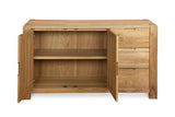 Corndell Storage Cupboard Bergen Oak Large Sideboard and Display Cabinet Bundle