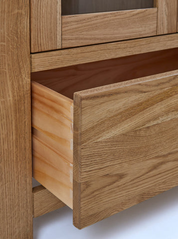Bergen Oak Large Sideboard and Display Cabinet Bundle