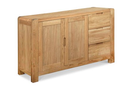 Bergen Oak Large Sideboard and Display Cabinet Bundle