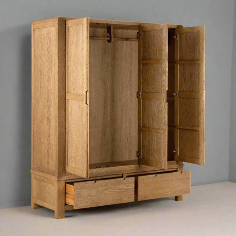 Corndell Bergen Oak Triple Wardrobe Bundle