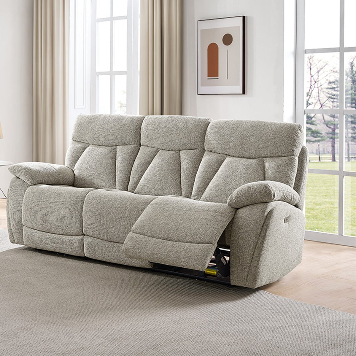 Lebus Sofa Suite 3 Seater Sofa Boston Reclining Sofa and Chair in Beige