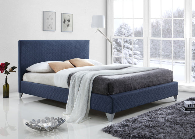 Time Living Bed Frame Double 135cm / Blue Brooklyn Fabric Bed Frame