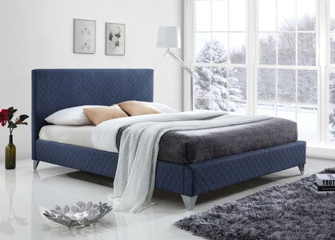 Time Living Bed Frame Double 135cm / Blue Brooklyn Fabric Bed Frame