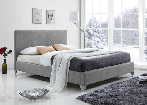 Time Living Bed Frame Double 135cm / Grey Brooklyn Fabric Bed Frame