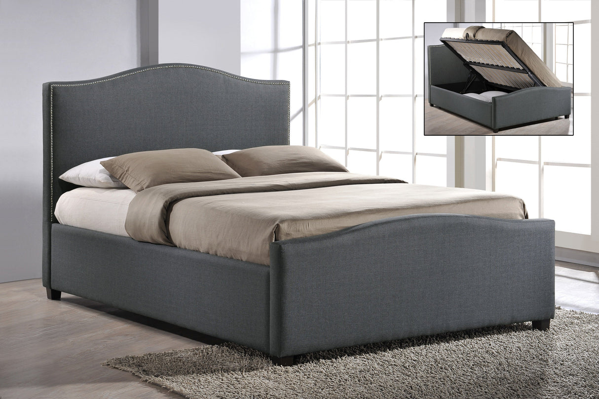 Time Living Bed Frame Double 135cm / Grey Brunswick Fabric Ottoman Bed Frame