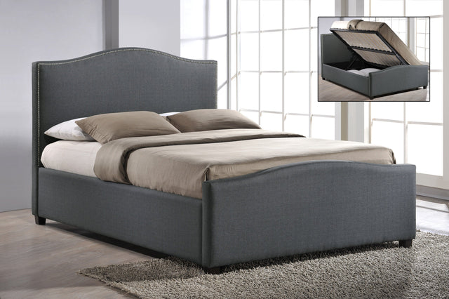 Time Living Bed Frame Double 135cm / Grey Brunswick Fabric Ottoman Bed Frame