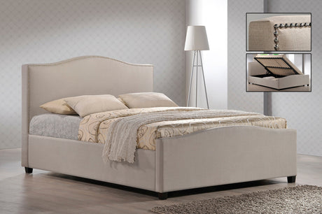 Time Living Bed Frame Double 135cm / Sand Brunswick Fabric Ottoman Bed Frame