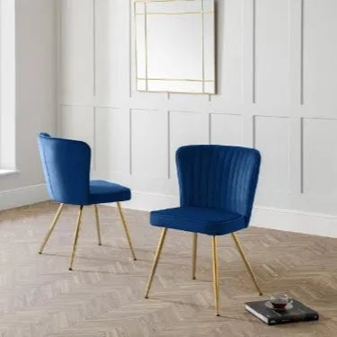 Julian Bowen Dining Chairs Cannes Dining Chairs - Blue - Sold in pairs