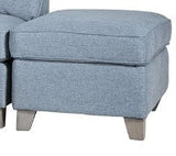 Vida Living Ottoman Stool Cantrell Blue Ottoman Stool