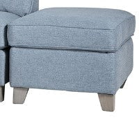 Vida Living Ottoman Stool Cantrell Blue Ottoman Stool