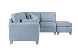 Vida Living Ottoman Stool Cantrell Blue Ottoman Stool